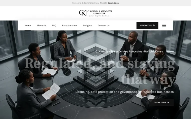 C. Kangaya & Associates Advocates website screenshot