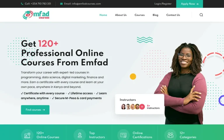 EMFAD Courses website screenshot