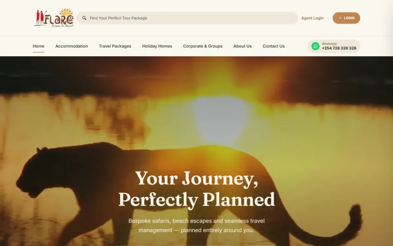 Flare Travels website screenshot