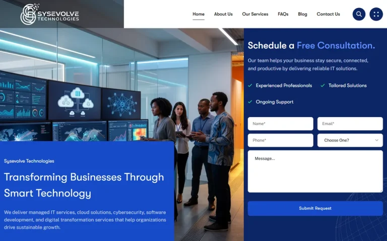 Sysevolve Technologies website screenshot